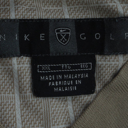 Nike Golf Men's Beige Check 2XL Polo Shirt Ocean Club Embroidered