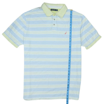Nautica Men’s Blue Striped 2XL Cotton Polo Shirt