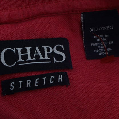 Chaps Men's Pink Striped Stretch Polo Shirt XL Cotton