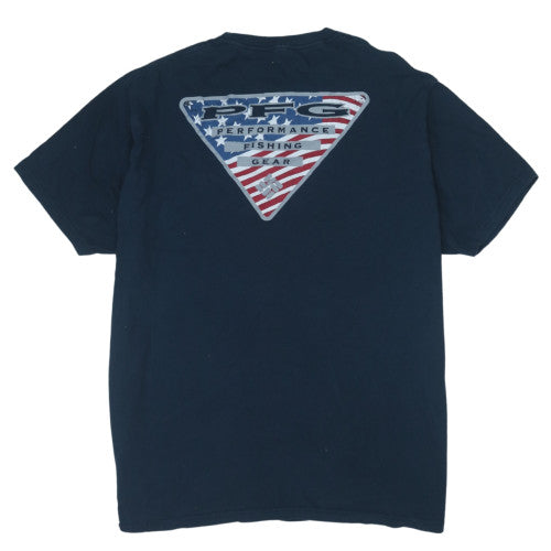 Columbia Men's Blue XL PFG Cotton Crew Neck Graphic T-Shirt