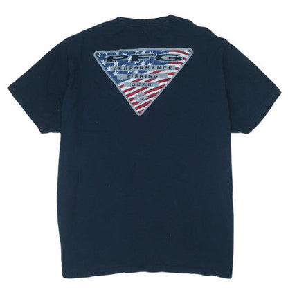 Columbia Men's Blue XL PFG Cotton Crew Neck Graphic T-Shirt