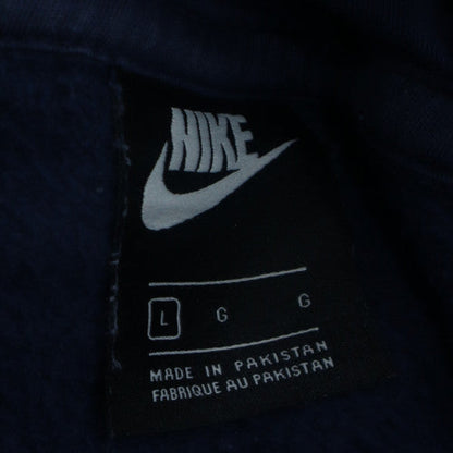 Nike Men Blue Pullover Logo Hoodie L Fleece Sportswear