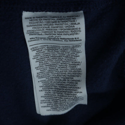 Nike Men Blue Pullover Logo Hoodie L Fleece Sportswear