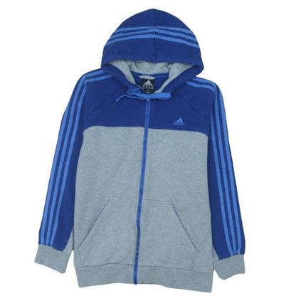 Adidas Men's Blue Full Zip Hoodie Size M Sports Fleece Sweatshirt