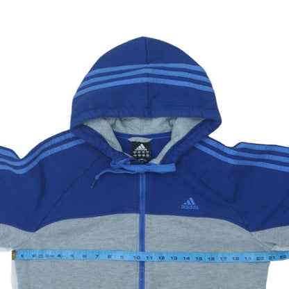 Adidas Men's Blue Full Zip Hoodie Size M Sports Fleece Sweatshirt