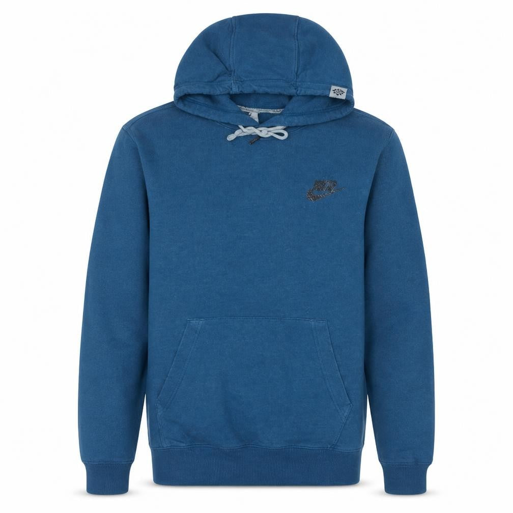 Nike Men Blue Pullover Hoodie S Fleece Logo Sportswear
