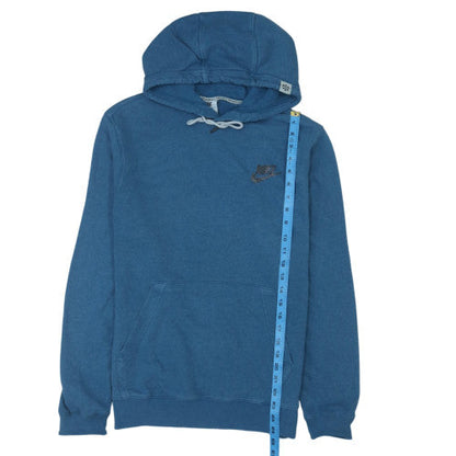 Nike Men Blue Pullover Hoodie S Fleece Logo Sportswear