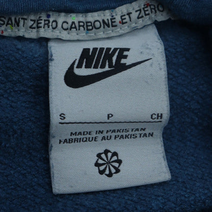 Nike Men Blue Pullover Hoodie S Fleece Logo Sportswear