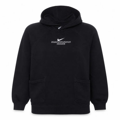 Nike Womens Black XL Pullover Hoodie with Logo Raglan Sleeves