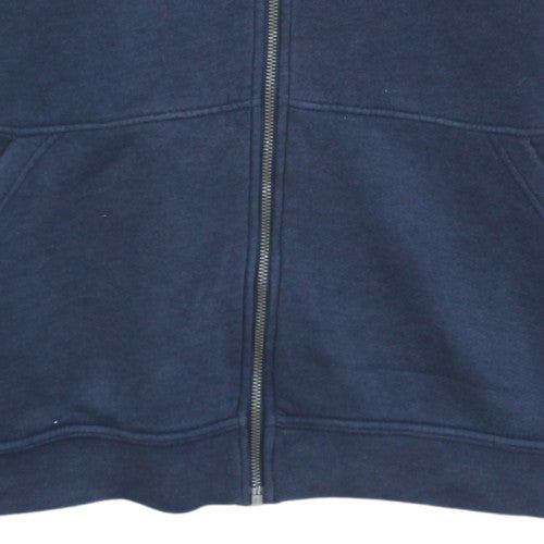 Nike Womens Navy Full Zip Hoodie L Cotton Blend Casual Sportswear