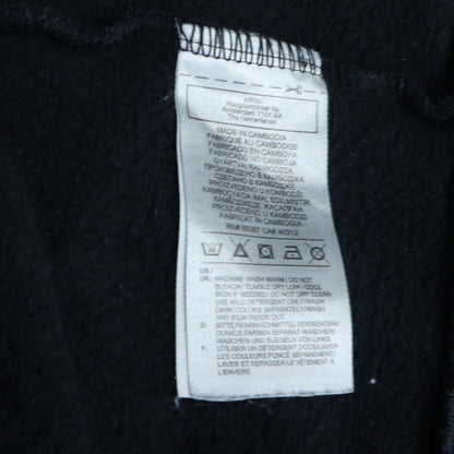 Adidas Men Black Hoodie L Pullover Cotton Fleece 3-Stripes