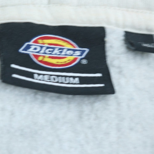 Dickies Mens White Pullover Hoodie Medium Fleece Cotton Blend