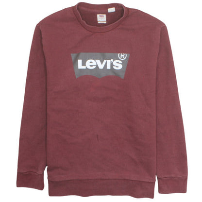 Levi's Men's Burgundy Crew Neck Sweatshirt L Graphic Logo Cotton