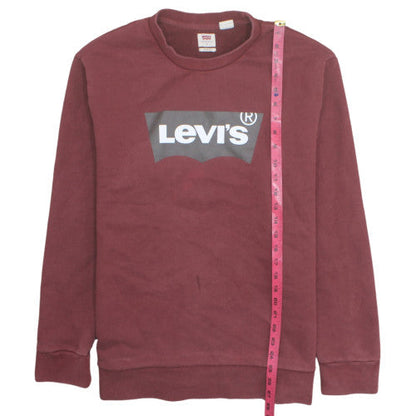 Levi's Men's Burgundy Crew Neck Sweatshirt L Graphic Logo Cotton