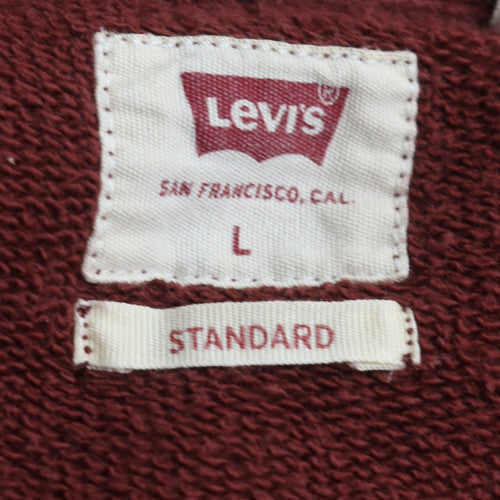 Levi's Men's Burgundy Crew Neck Sweatshirt L Graphic Logo Cotton