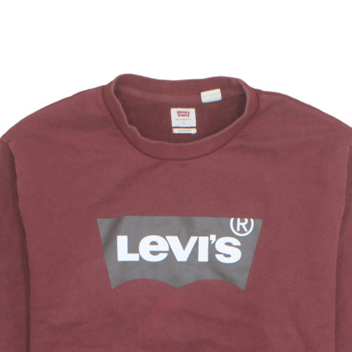Levi's Men's Burgundy Crew Neck Sweatshirt L Graphic Logo Cotton