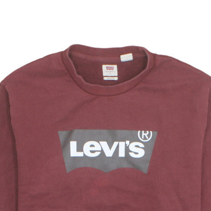 Levi's Men's Burgundy Crew Neck Sweatshirt L Graphic Logo Cotton