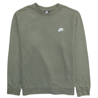 Nike Mens Green Crew Neck Pullover Sweatshirt L Regular Fit