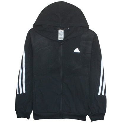 Adidas Mens Black L Fleece Full Zip Hooded Sports Jacket