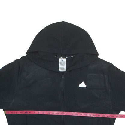Adidas Mens Black L Fleece Full Zip Hooded Sports Jacket