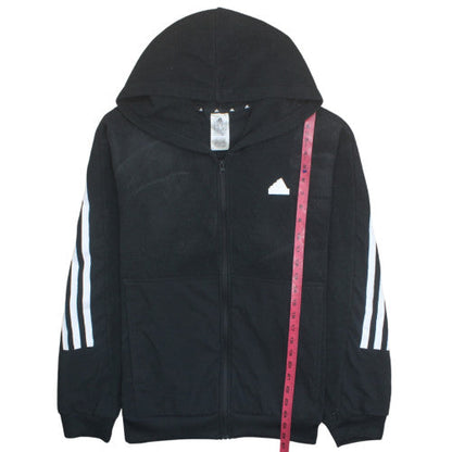 Adidas Mens Black L Fleece Full Zip Hooded Sports Jacket