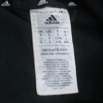 Adidas Mens Black L Fleece Full Zip Hooded Sports Jacket
