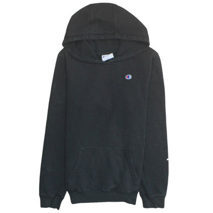 Champion Boys Black Pullover Hoodie Youth 16 Embroidered Logo Cotton Blend