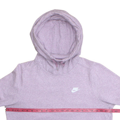 Nike Women Purple Pullover Hoodie L Cotton Blend Casual