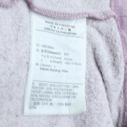 Nike Women Purple Pullover Hoodie L Cotton Blend Casual