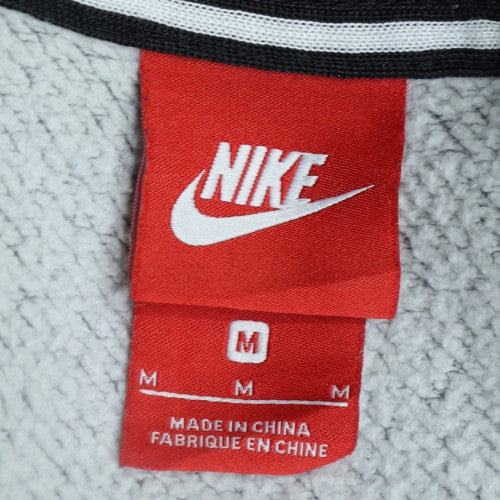 Nike Women Grey Full Zip Hoodie Medium Fleece Logo Sweatshirt