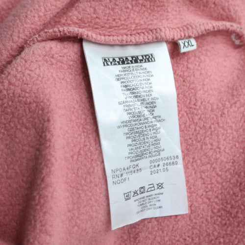 Napapijri Men’s Pink Pullover Hoodie 2XL Embroidered Logo Outdoor Style