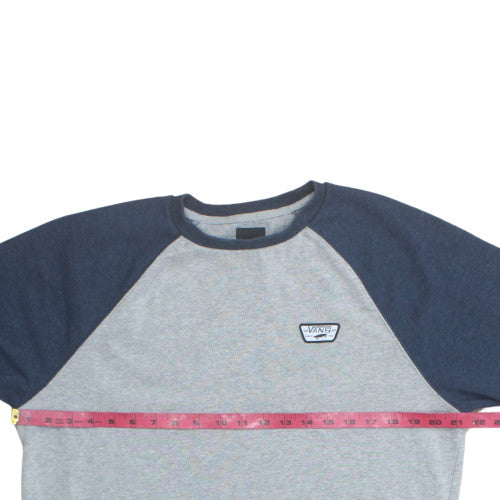 Vans Mens Grey Blue Pullover Sweatshirt Medium Crew Neck Regular Fit