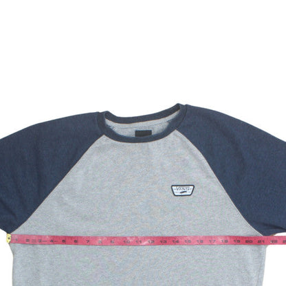 Vans Mens Grey Blue Pullover Sweatshirt Medium Crew Neck Regular Fit