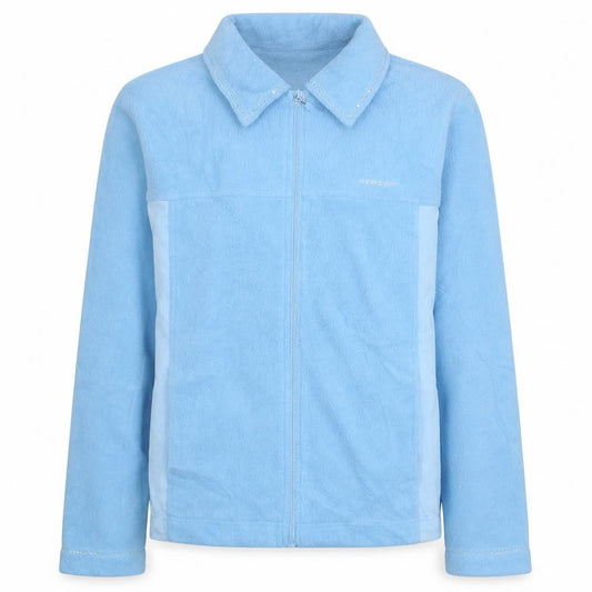 Reebok Womens Blue Fleece Full Zip Jacket Size M Lightweight