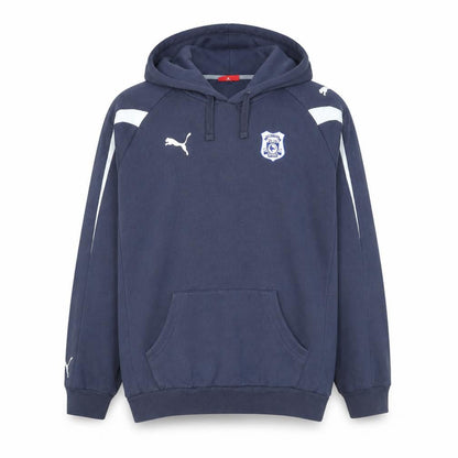 Puma Men's Blue Pullover Hoodie Size L Embroidered Sports Sweatshirt