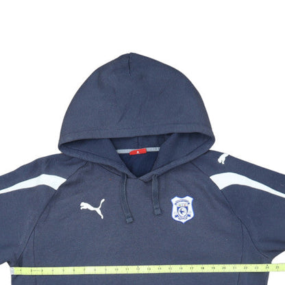 Puma Men's Blue Pullover Hoodie Size L Embroidered Sports Sweatshirt