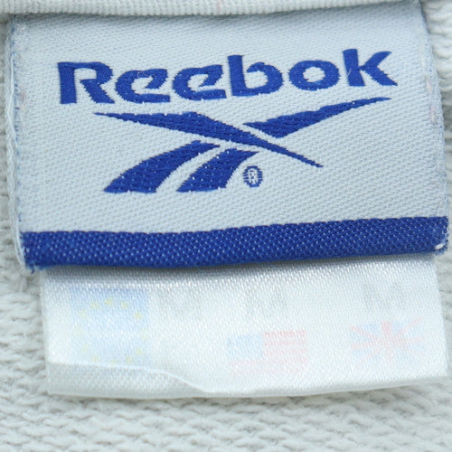 Reebok Men's White Crew Neck Sweatshirt Size L Athletic Dept Embroidered
