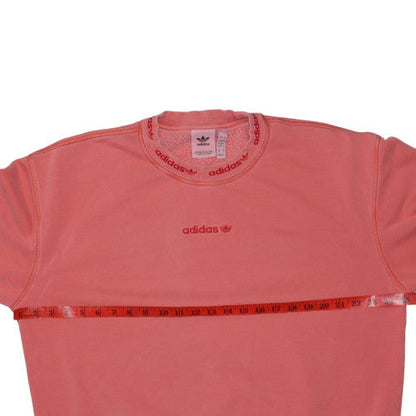 Adidas Mens Pink Crew Neck Pullover Sweatshirt Size M Regular Fit