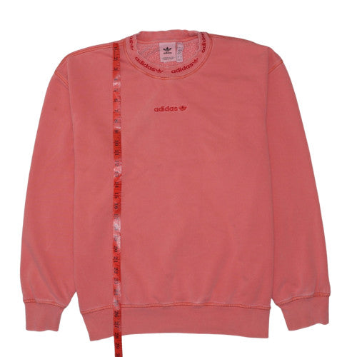 Adidas Mens Pink Crew Neck Pullover Sweatshirt Size M Regular Fit