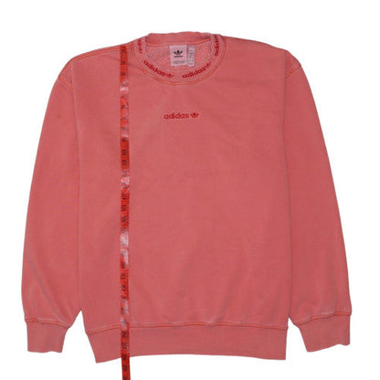 Adidas Mens Pink Crew Neck Pullover Sweatshirt Size M Regular Fit