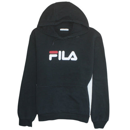 FILA Womens Black XXL Pullover Hoodie Logo Print Casual Sweatshirt