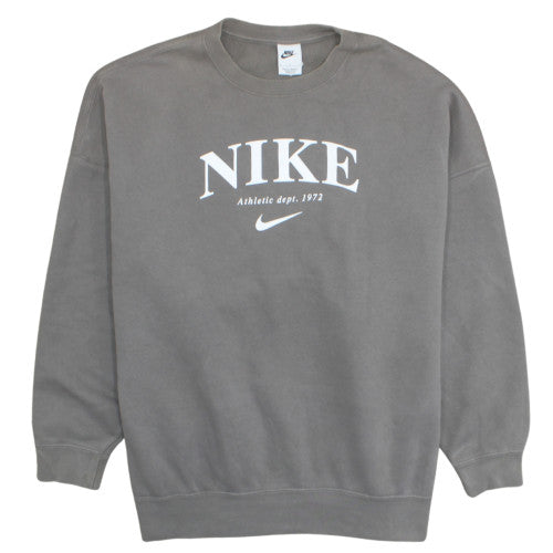 Nike Womens Grey Crew Neck Pullover Sweatshirt Size L