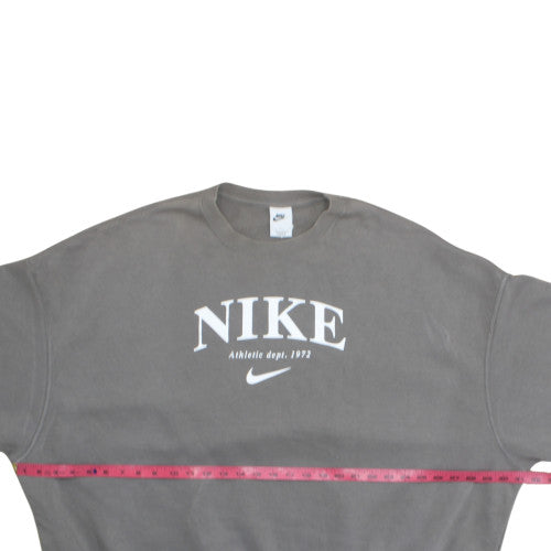 Nike Womens Grey Crew Neck Pullover Sweatshirt Size L