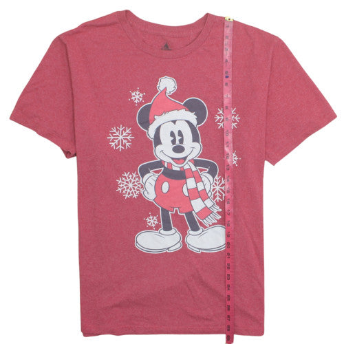 Disney Men's Red Mickey Mouse Christmas Graphic T-Shirt XL