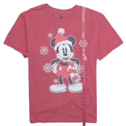 Disney Men's Red Mickey Mouse Christmas Graphic T-Shirt XL