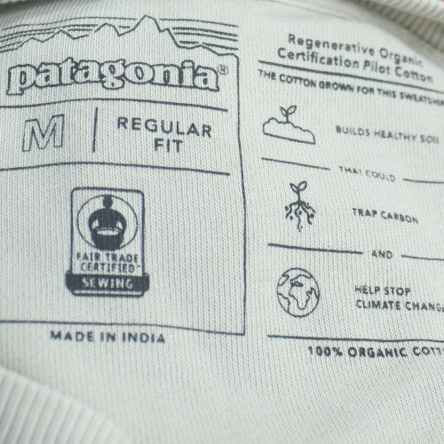 Patagonia Men's White M Regular Fit Organic Cotton Pullover Sweatshirt