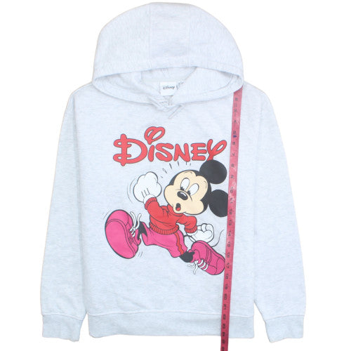 Disney Womens Grey Hoodie Size 14/16 Mickey Mouse Graphic Pullover