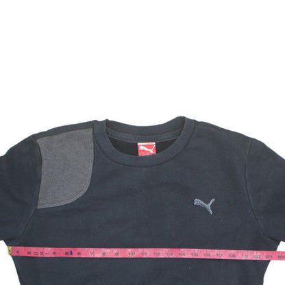 Puma Men's Black Small Pullover Sweatshirt Logo Fleece Crew Neck