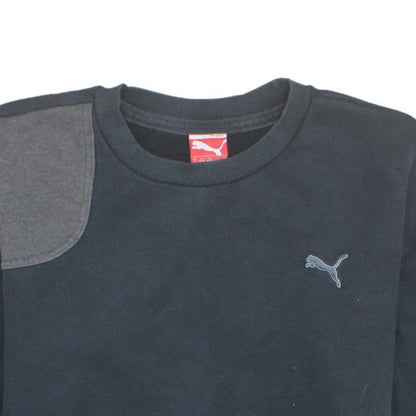 Puma Men's Black Small Pullover Sweatshirt Logo Fleece Crew Neck