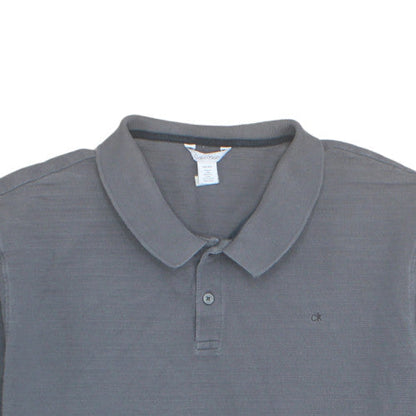 Calvin Klein Men's Grey 2XL Cotton Polo Shirt